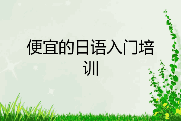 便宜的日语入门培训