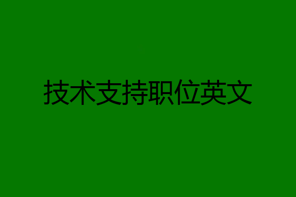 技术支持职位英文