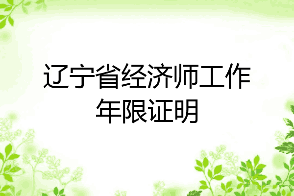辽宁省经济师工作年限证明