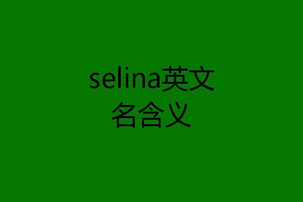 selina英文名含义