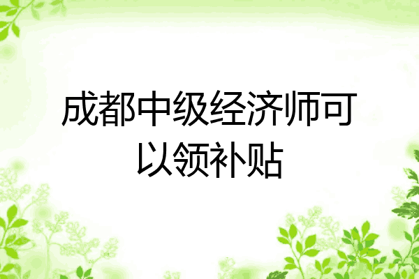 成都中级经济师可以领补贴