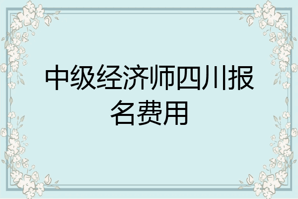 中级经济师四川报名费用