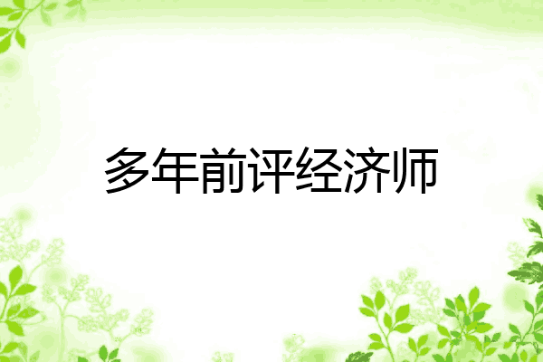 多年前评经济师