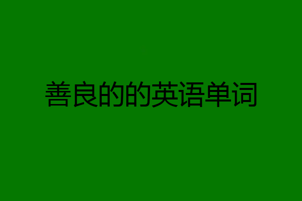 善良的的英语单词