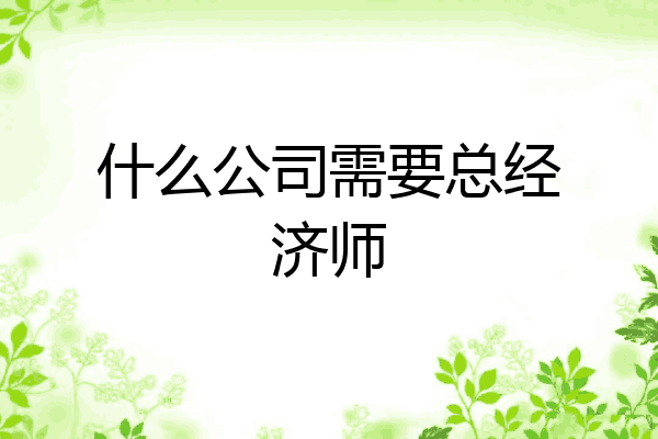 什么公司需要总经济师