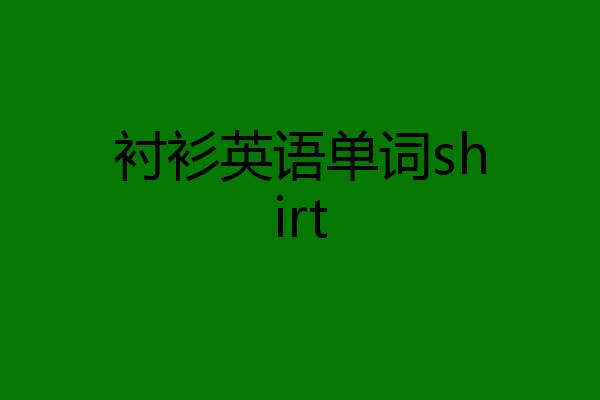 衬衫英语单词shirt