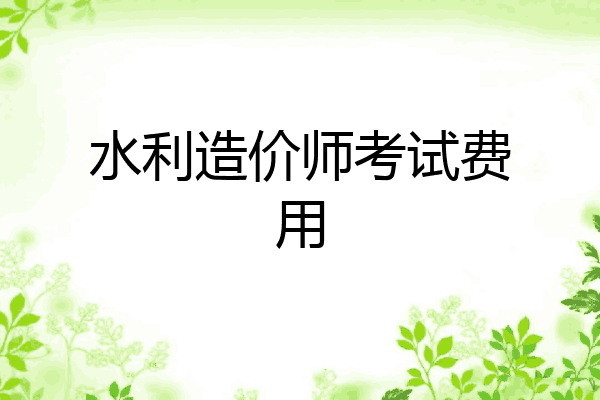水利造价师考试费用