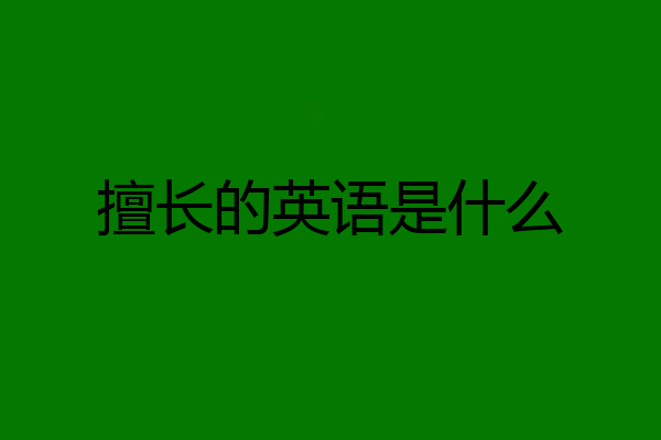 擅长的英语是什么