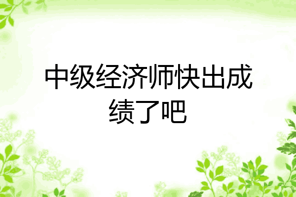 中级经济师快出成绩了吧