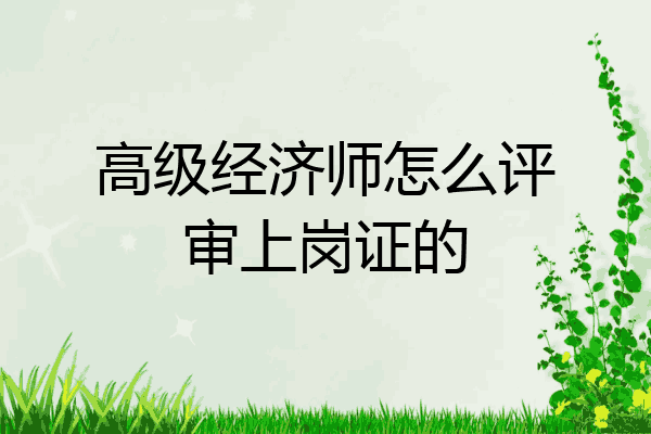 高级经济师怎么评审上岗证的