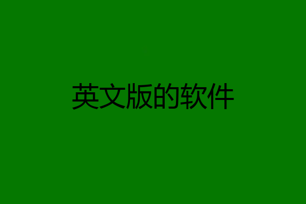 英文版的软件
