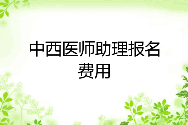 中西医师助理报名费用