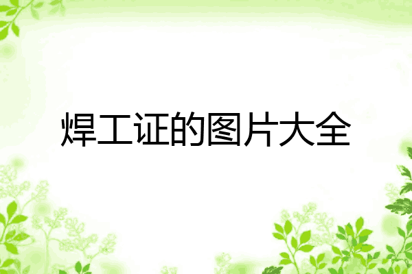 焊工证的图片大全
