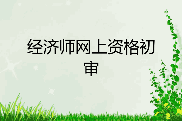 经济师网上资格初审