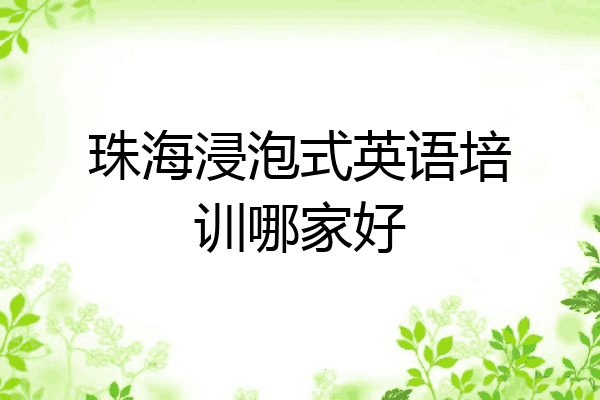 珠海浸泡式英语培训哪家好