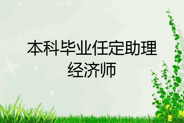 本科毕业任定助理经济师