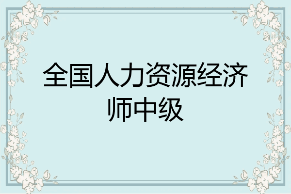 全国人力资源经济师中级