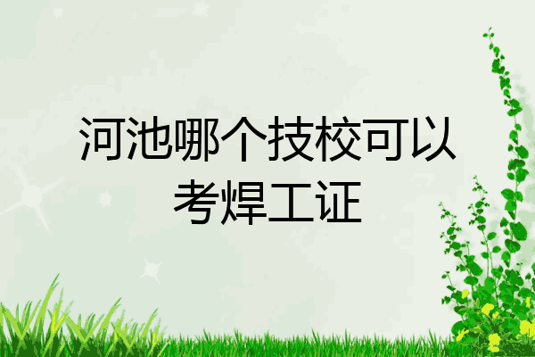 河池哪个技校可以考焊工证