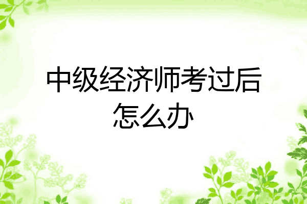 中级经济师考过后怎么办