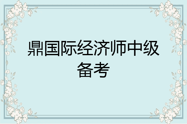 鼎国际经济师中级备考