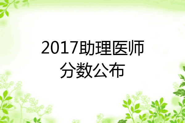 2017助理医师分数公布