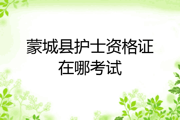 蒙城县护士资格证在哪考试