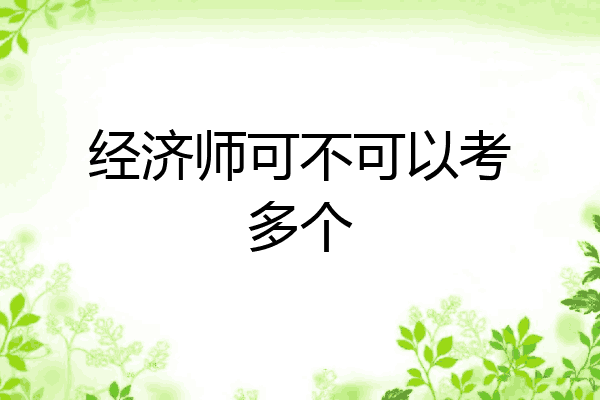 经济师可不可以考多个