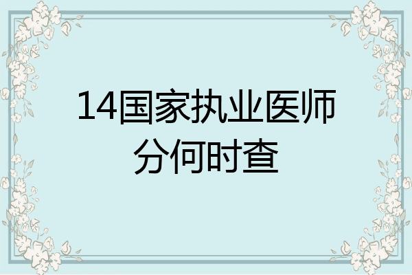 14国家执业医师分何时查
