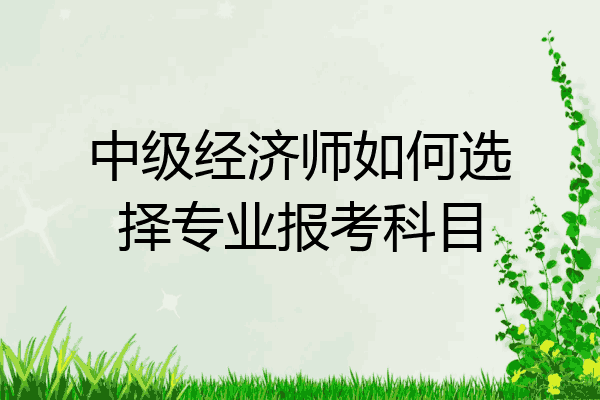 中级经济师如何选择专业报考科目