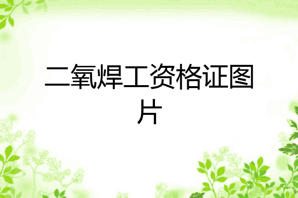 二氧焊工资格证图片