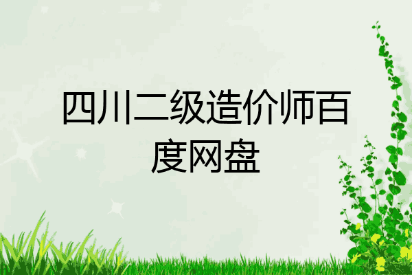 四川二级造价师百度网盘