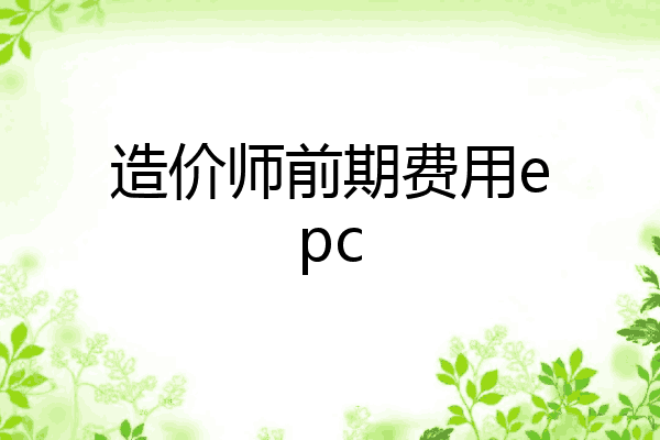 造价师前期费用epc