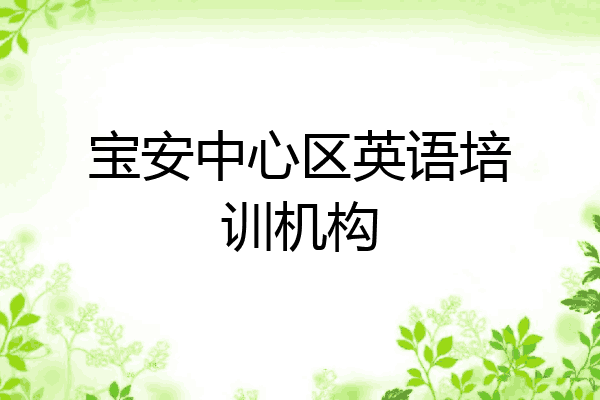 宝安中心区英语培训机构