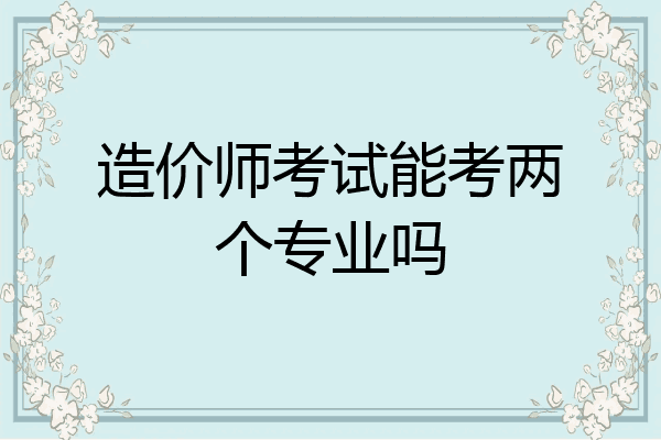 造价师考试能考两个专业吗