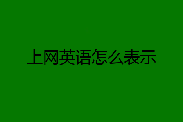 上网英语怎么表示
