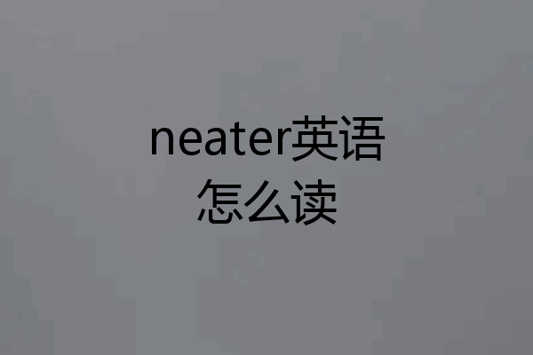 neater英语怎么读