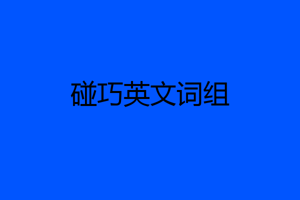 碰巧英文词组