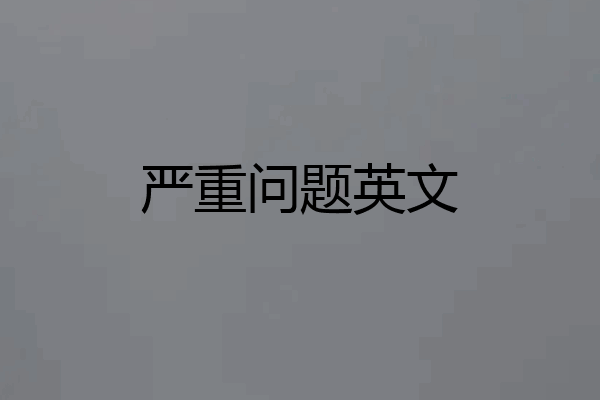 严重问题英文