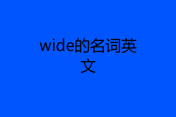 wide的名词英文