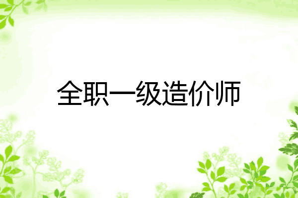 全职一级造价师