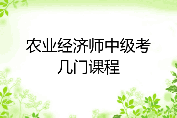 农业经济师中级考几门课程
