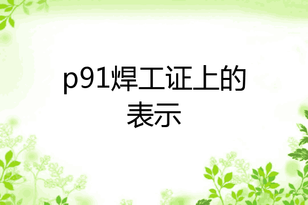 p91焊工证上的表示