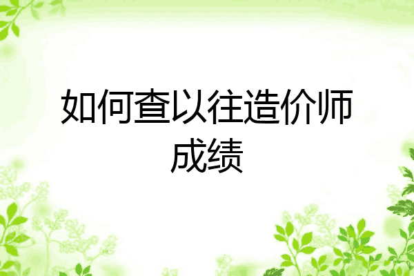 如何查以往造价师成绩