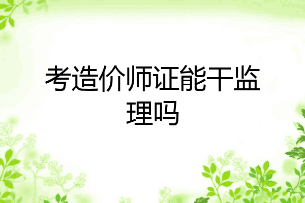 考造价师证能干监理吗