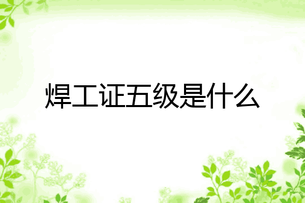 焊工证五级是什么