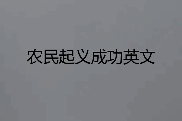 农民起义成功英文