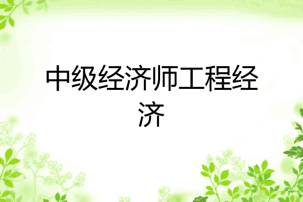 中级经济师工程经济