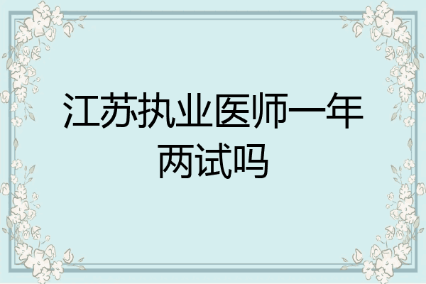 江苏执业医师一年两试吗