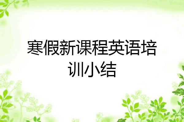 寒假新课程英语培训小结