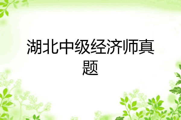 湖北中级经济师真题